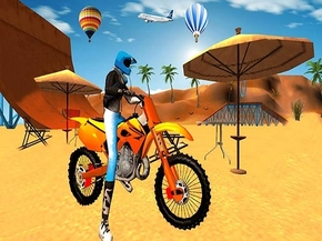 Motokros Plaj Oyunu: Motosiklet Stunt Yarışı
