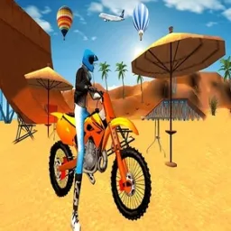 Motokros Plaj Oyunu: Motosiklet Stunt Yarışı